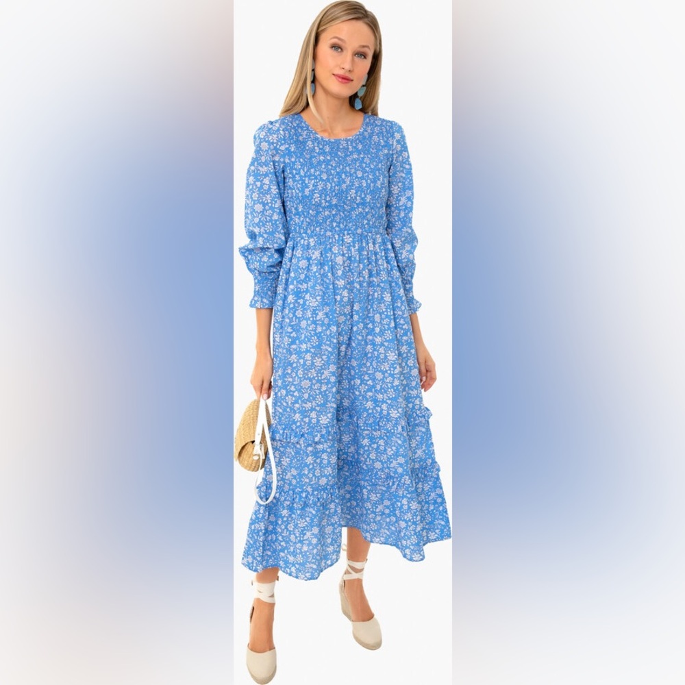 Tuckernuck Pink City Prints Lolita Isabel Dress Cornflower Floral Women’s Large